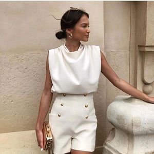 NWT ZARA BLOGGERS FAVORITE PLEATED TOP